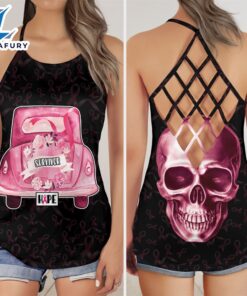 Breast Cancer Awareness Criss-Cross Tank…