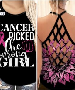 Breast Cancer Awareness Criss-Cross Tank…