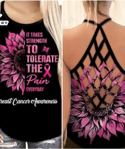 Breast Cancer Awareness Criss-Cross Tank…