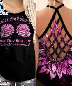 Breast Cancer Awareness Criss-Cross Tank…