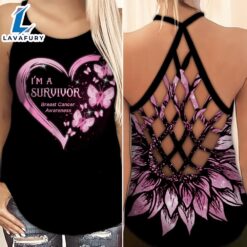 Breast Cancer Awareness Criss-Cross Tank…