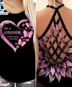 Breast Cancer Awareness Criss-Cross Tank…