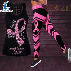 Butterfly Breast Cancer Awareness  Hollow Tank Top &amp Leggings
