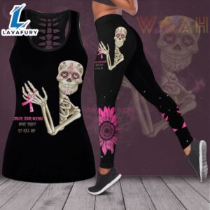Check Your Boobs Breast Cancer Awareness 3D Hollow Tank Top &amp Leggings