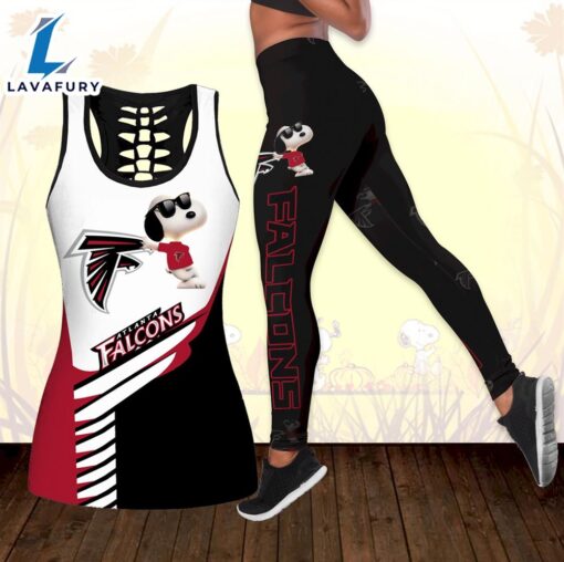 Combo Atlanta Falcons Snoopy Hollow Tanktop Leggings Set