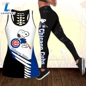 Combo Chicago Cubs Snoopy Hollow Tanktop Leggings Set