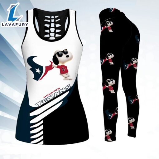 Combo Houston Texans Snoopy Hollow Tanktop Leggings Set