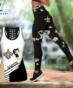 Combo New Orleans Saints Snoopy Hollow Tanktop Leggings Set