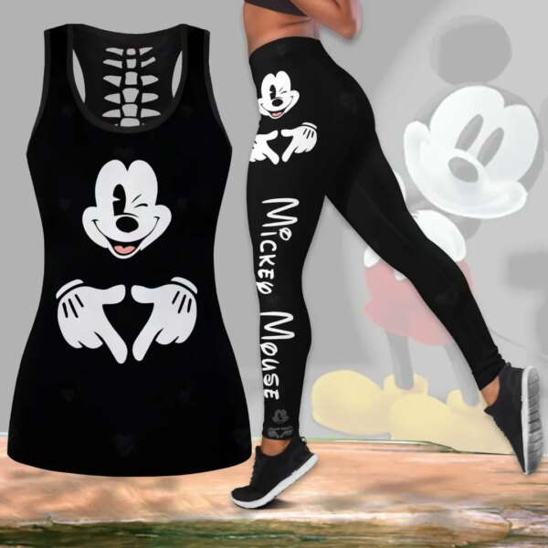 Disney Black Mickey And Minnie Mouse Kissing Leggings