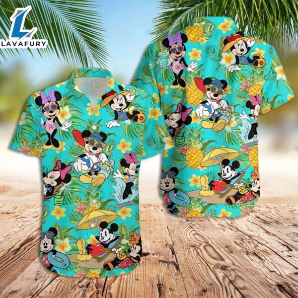 Disney Hawaiian Shirt Mickey Minnie Pineapple Hawaiian Shirt