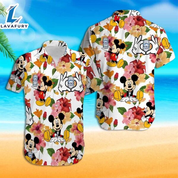 Disney Hawaiian Shirt Mickey Mouse And Busch Light Hawaiian Shirt