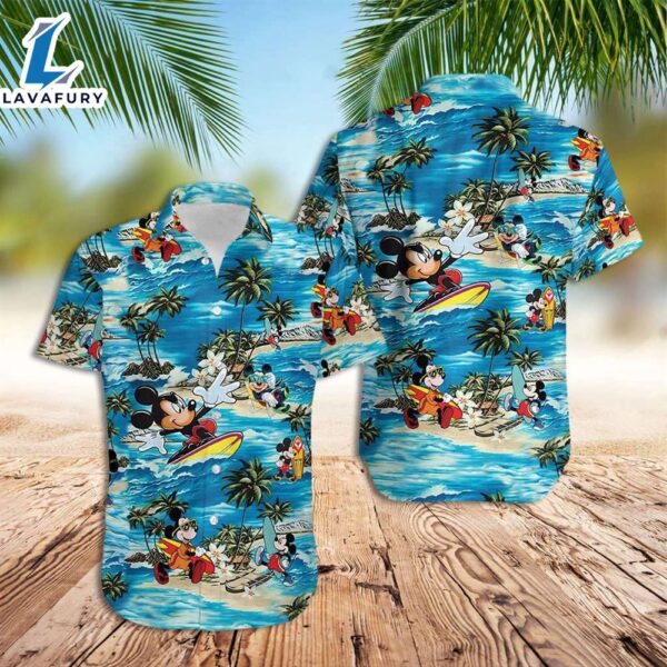 Disney Hawaiian Shirt Mickey Mouse Surfing Hawaiian Shirt