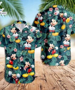 Disney Hawaiian Shirt Mickey Palm…