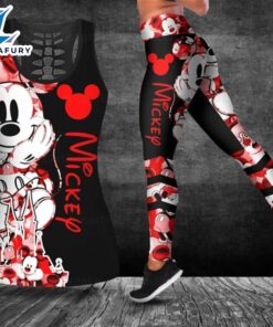 Disney Mickey Mouse Sunflower Hollow Tanktop Legging Set Outfit
