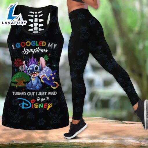 Disney Stitch Women Book Hollow Tank Top Leggings Yoga