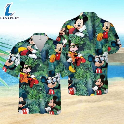 Green Hawaiian Shirt Mickey Mouse Vacation Hawaiian Shirt