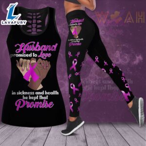 Husband Promised To Love In Sickness And Health He Kept That Promise Breast Cancer Awareness 3D Hollow Tank Top &amp Leggings