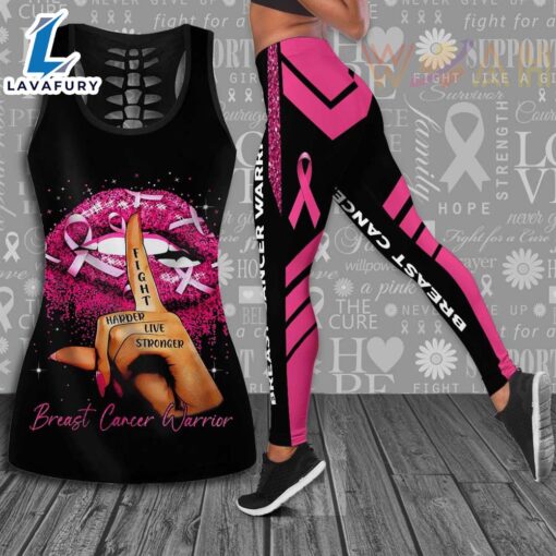 Lips Breast Cancer Awareness Hollow Tank Top &amp Leggings