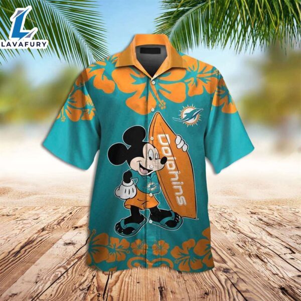 Miami Dolphins Hawaiian Shirt Dolphins Mickey Mouse Hawaiian Shirt