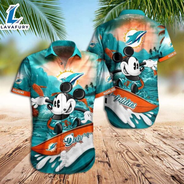 Miami Dolphins Hawaiian Shirt Dolphins With Mickey Hawaiian Shirt