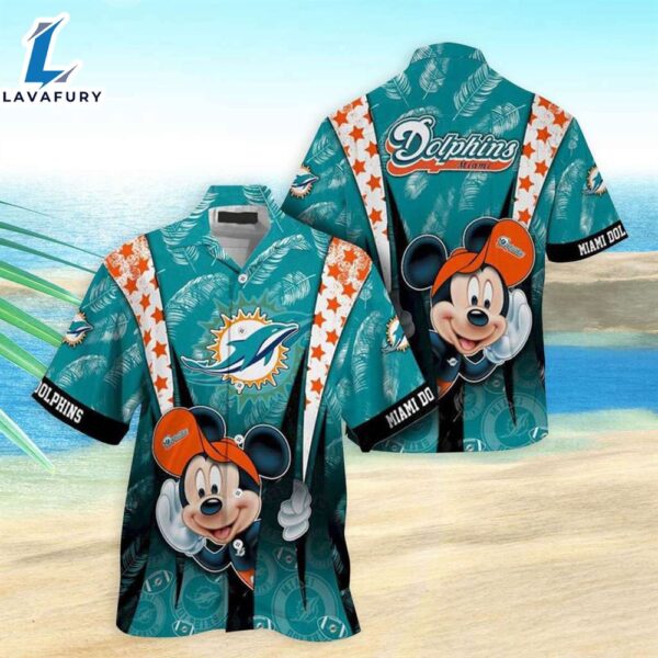 Miami Dolphins Hawaiian Shirt Miami Dolphins Mickey Mouse Hawaiian Shirt