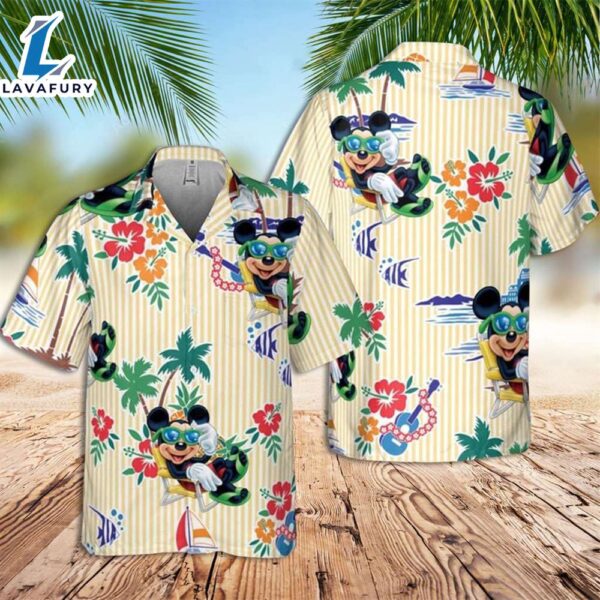 Mickey Mouse Hawaiian Shirt Mickey Disney Stripes Hawaiian Shirt