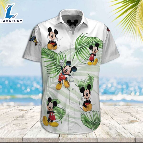Mickey Mouse Hawaiian Shirt Mickey Palm Leaves Hawaiian Shirt