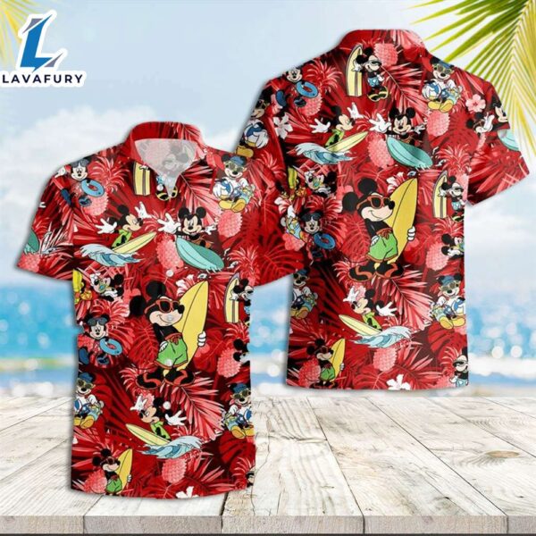 Mickey Mouse Hawaiian Shirt Mickey Surfing Hawaiian Shirt