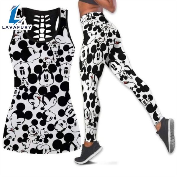 Mickey Mouse Women’s Hollow Vest Women’s Leggings Yoga Suit Fitness Leggings Sports