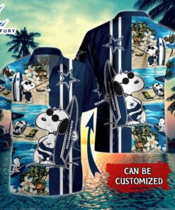 Personalized Name Summer Snoopy NFL Dallas Cowboys Football Hawaiian Shirt