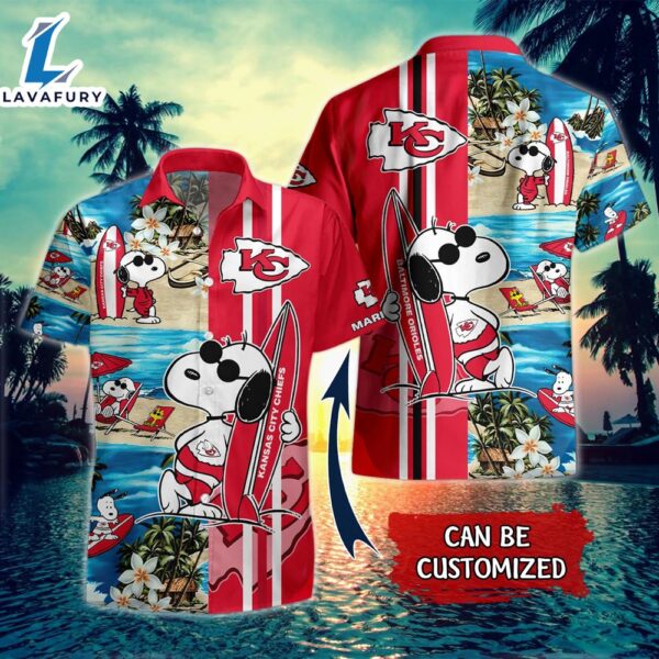 Personalized Name Summer Snoopy NFL Kansas City Chiefs Football Hawaiian Shirt