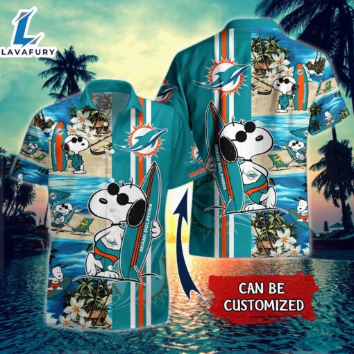 Personalized Name Summer Snoopy NFL Miami Dolphins Football Hawaiian Shirt