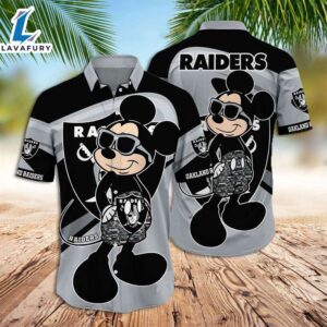 Raiders Hawaiian Shirt Raiders Mickey…