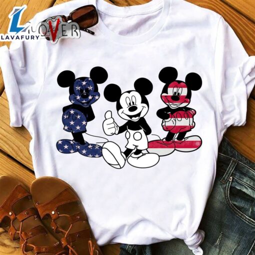 4th Of July independence Day Mickey Mouse American Flag shirt