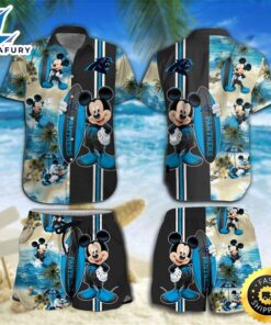 Carolina Panthers Mickey Mouse Hawaiian…