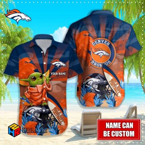 Custom Name Denver Broncos NFL Aloha Hawaiian Shirt