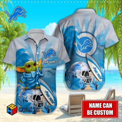 Custom Name Detroit Lions NFL Aloha Hawaiian Shirt