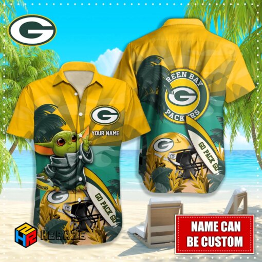 Custom Name Green Bay Packers NFL Aloha Hawaiian Shirt