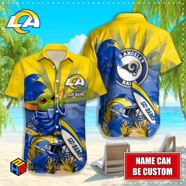 Custom Name Los Angeles Rams NFL Aloha Hawaiian Shirt