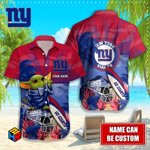 Custom Name New York Giants NFL Aloha Hawaiian Shirt