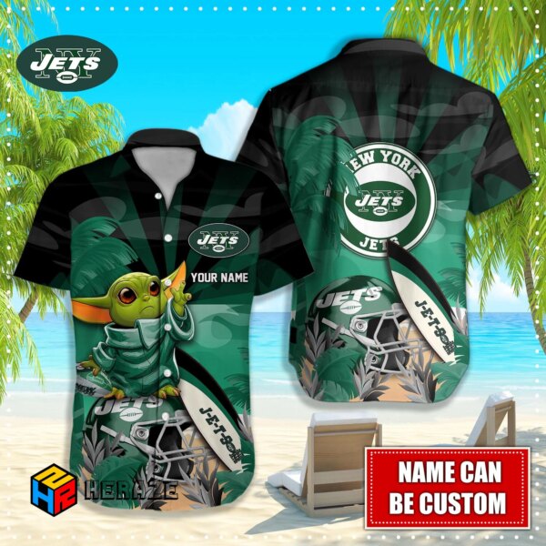 Custom Name New York Jets NFL Aloha Hawaiian Shirt