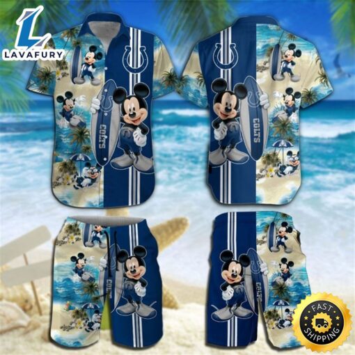 Indianapolis Colts Mickey Mouse Hawaiian Shirt Beach Short