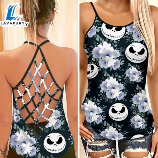 Jack Skellington Criss-Cross Tank Top 664