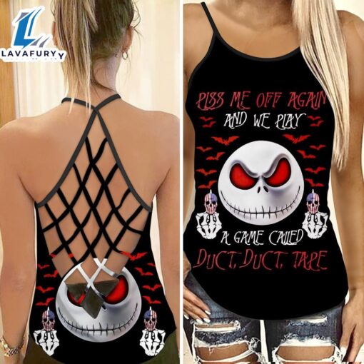 Jack Skellington Criss-Cross Tank Top 679