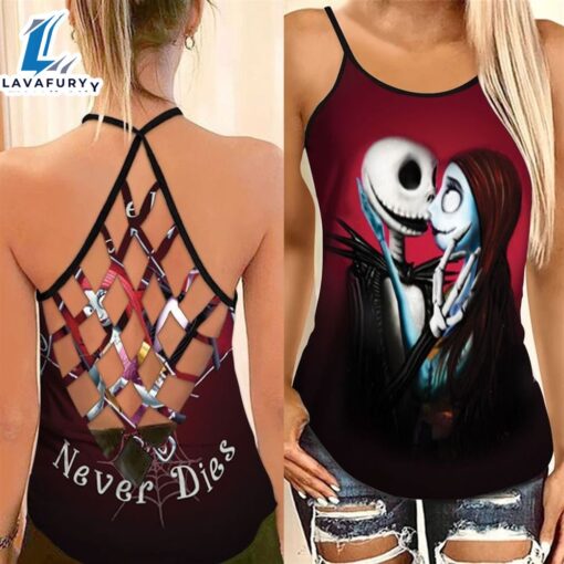 Jack Skellington & Sally True Love Never Dies Criss-Cross Tank Top