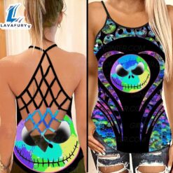 Mandala Jack Skellington Criss-Cross Tank…