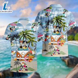 Mickey And Minnie Trip Hawaiian Shirt Summer Fashion Button Short Sleeve Shirt Men Women