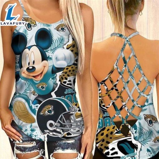 Mickey Jacksonville Jaguars Criss-Cross Tank Top