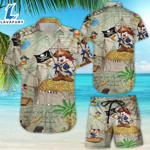 Mickey Mouse Pirate Hawaiian Beach Shirt Shorts