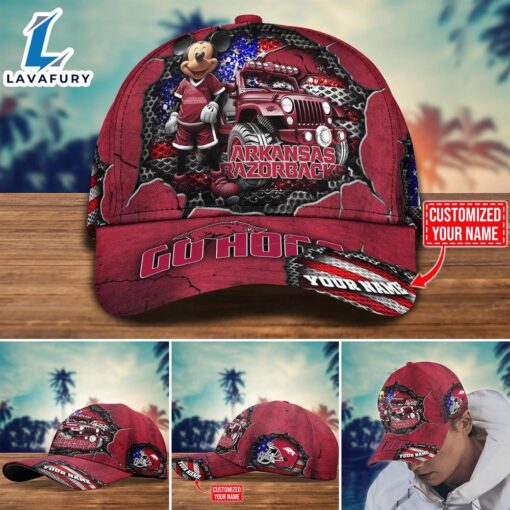 NCAA Mickey Mouse Arkansas Razorbacks Trending Customize Cap New Arrival